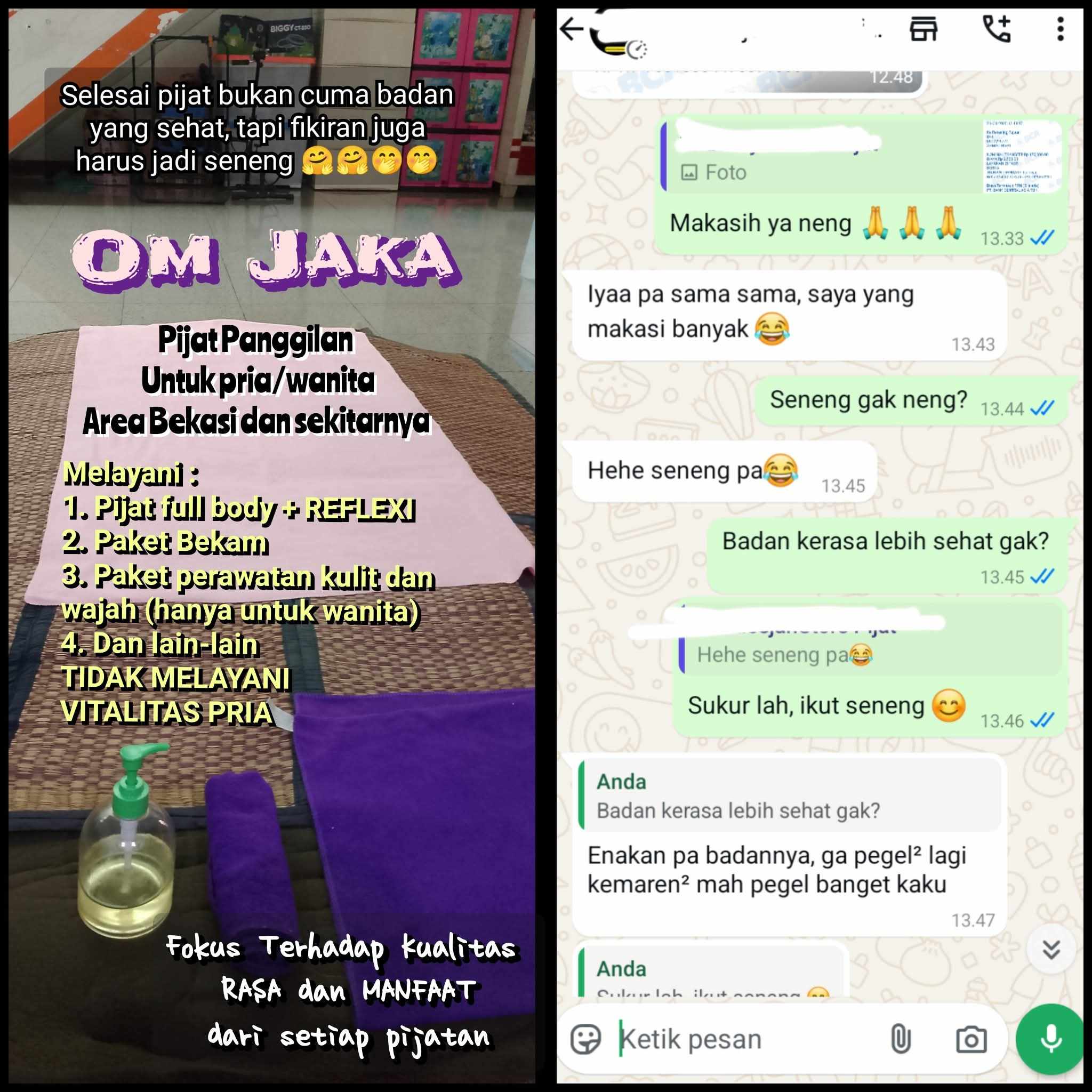 Jasa pijat pasutri dan wanita