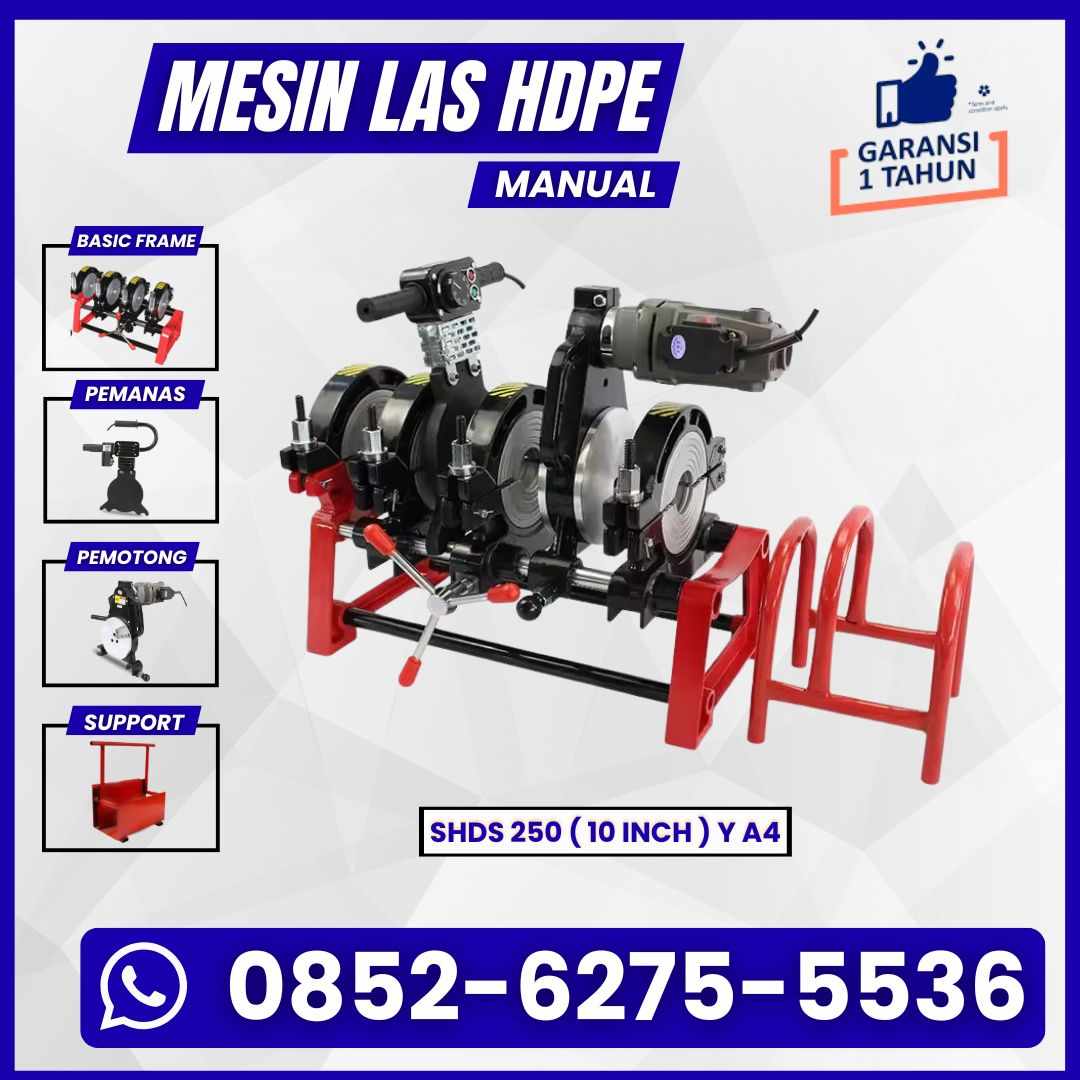 Mesin Las Pipa Hdpe Manual 160 Y 4Clamp - Mesin Penyabung Pipa 1 1/4-6 Inch