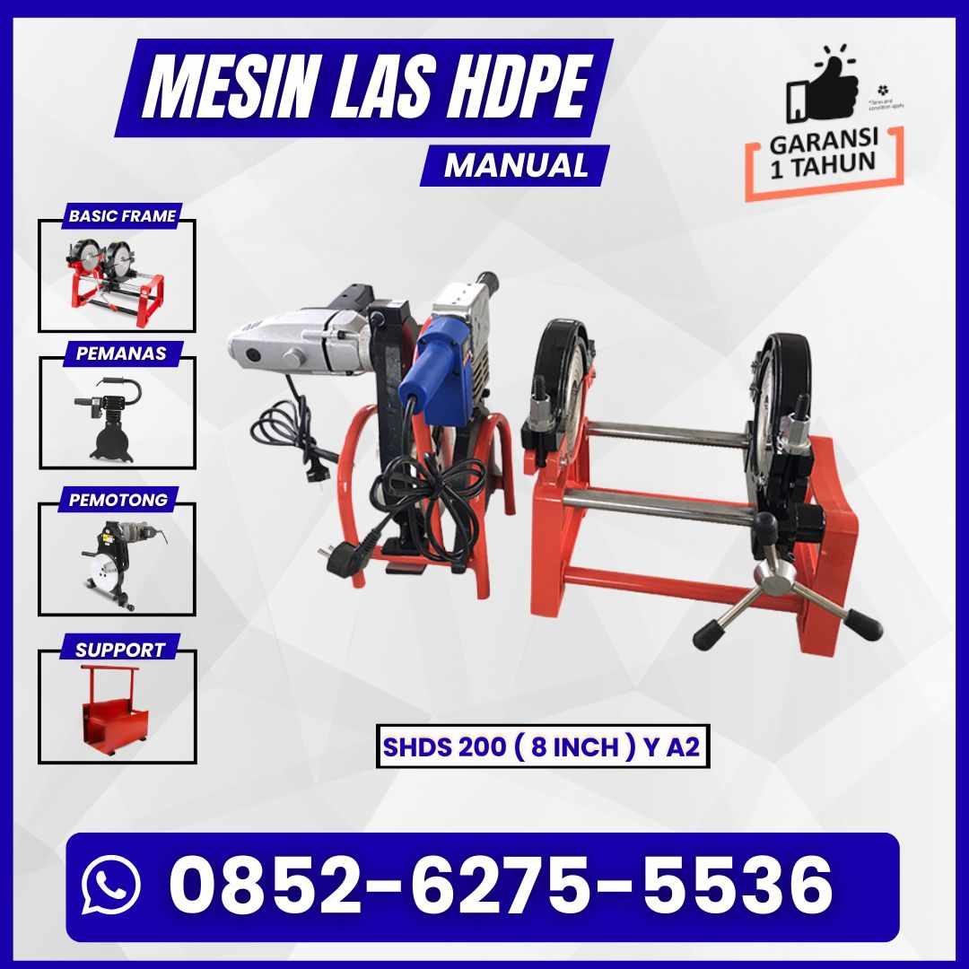 Mesin Las Pipa Hdpe Manual 160 Y 4Clamp - Mesin Penyabung Pipa 1 1/4-6 Inch