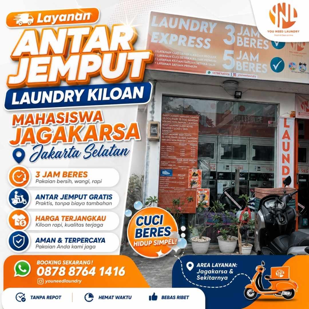Cepat & Murah Antar Jemput Laundry Kiloan Mahasiswa Jagakarsa Jakarta Selatan