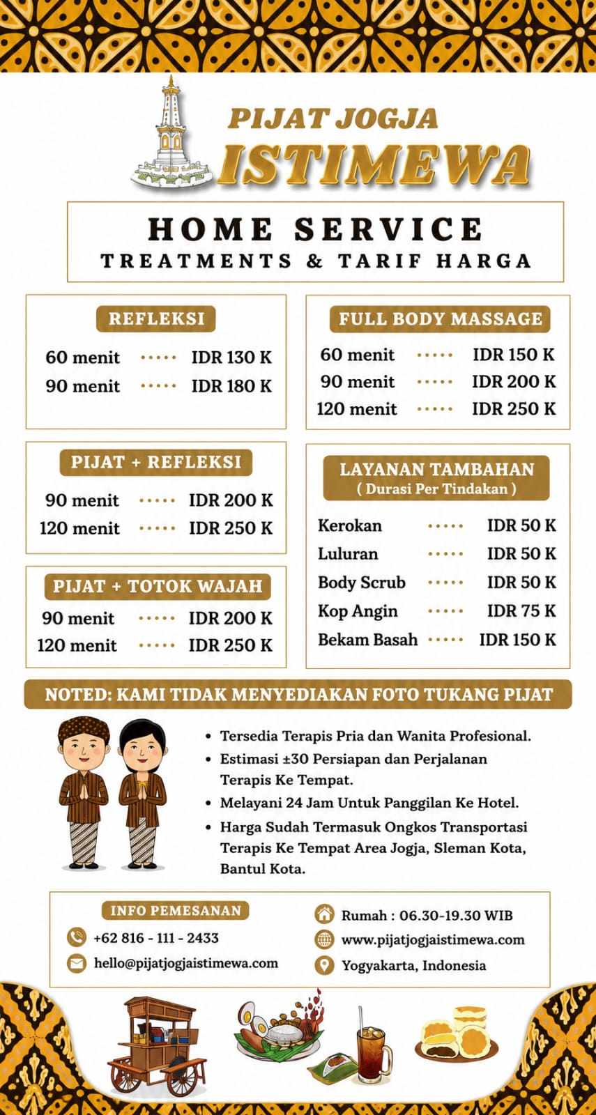 Pijat Panggilan Malioboro 24 Jam | Pijat Jogja Istimewa  