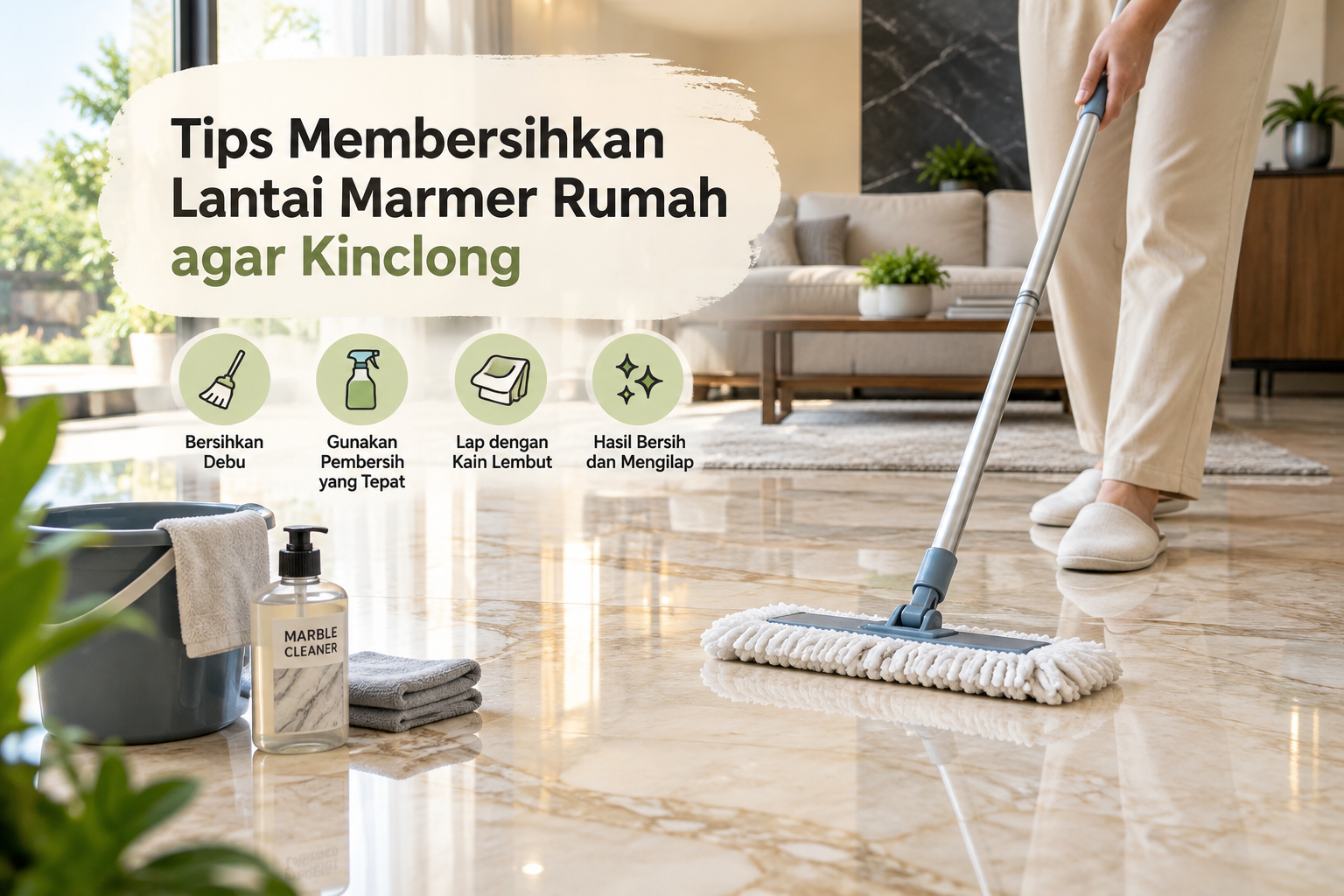 Membersihkan Lantai Marmer Rumah agar Kinclong
