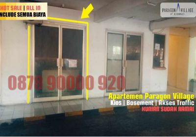 JUAL MURAH KIOS APARTEMEN PARAGON VILLAGE INCLUDE SEMUA BIAYA