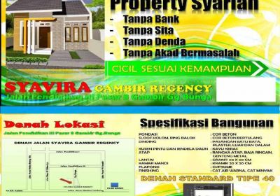 rumah cantik perumahan syariah cicil tanpa bank ditembung